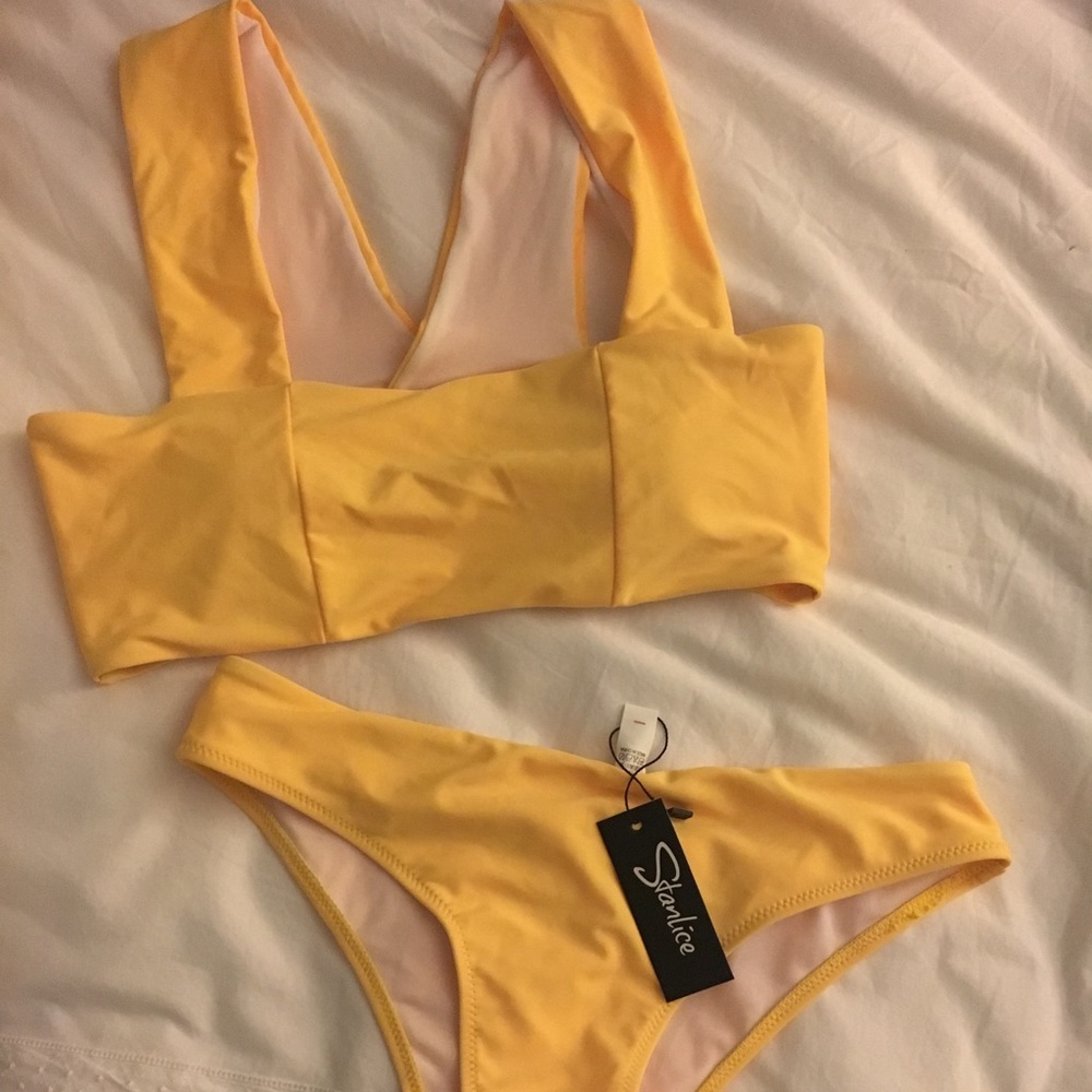 Yellow swimsuit